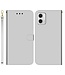 SoFetch Zilver Glanzend Bookcase Hoesje voor de Motorola G73