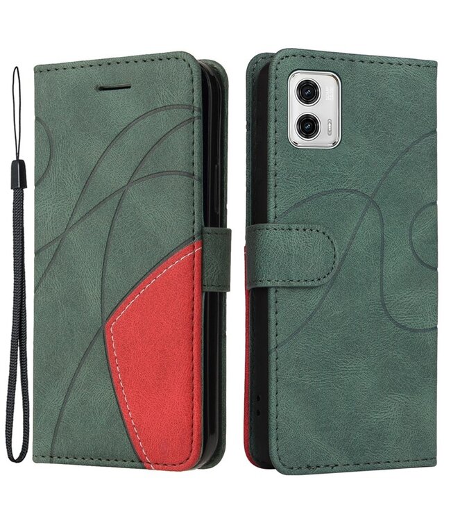 SoFetch Groen S-Design Bookcase Hoesje voor de Motorola G73