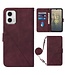 SoFetch Bordeaux Rood Lijnen Bookcase Hoesje voor de Motorola G73