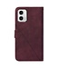 SoFetch Bordeaux Rood Lijnen Bookcase Hoesje voor de Motorola G73