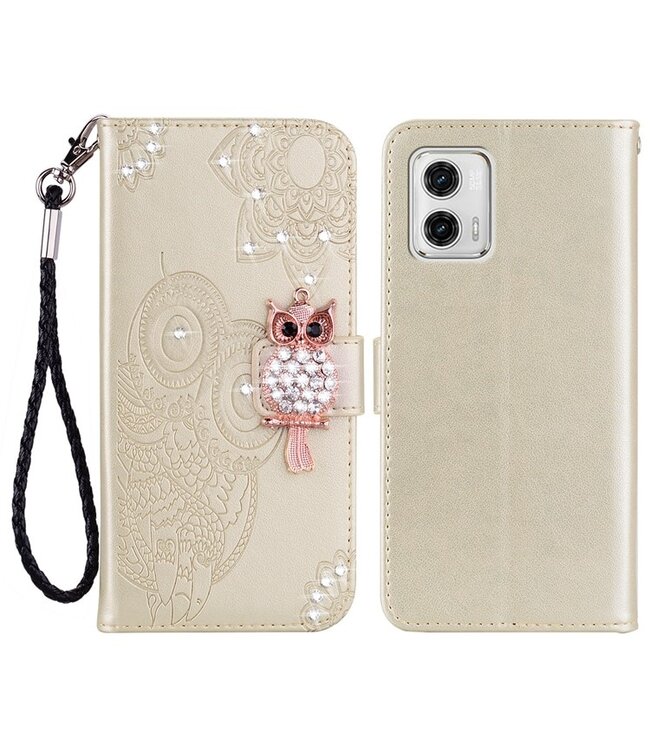 SoFetch Goud Uil Mandala Bookcase Hoesje voor de Motorola G73