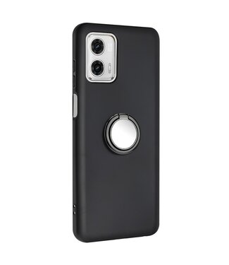 SoFetch Zwart Ring Houder Mat TPU Hoesje Motorola G73