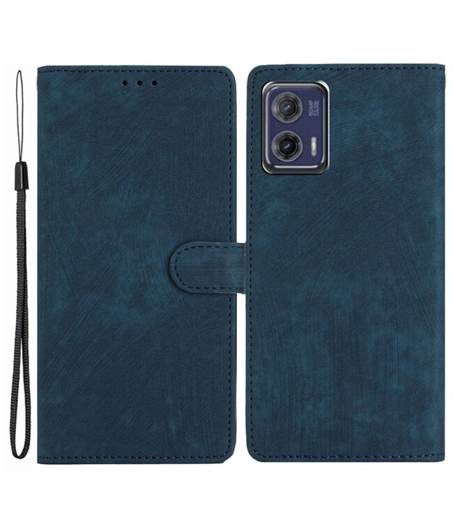 SoFetch Blauw Zacht Bookcase Hoesje voor de Motorola G73