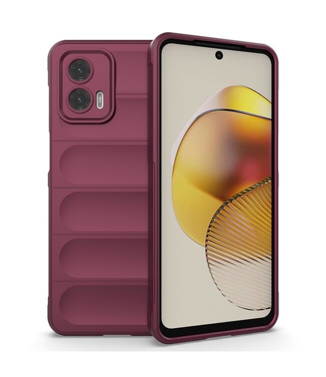 SoFetch Bordeaux Rood Raster TPU Hoesje voor de Motorola G73