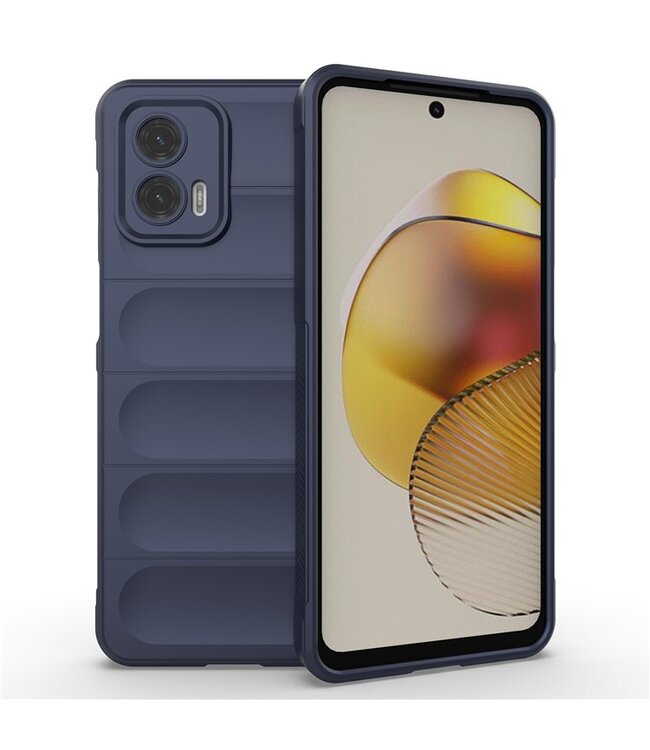 SoFetch Donkerblauw Raster TPU Hoesje voor de Motorola G73