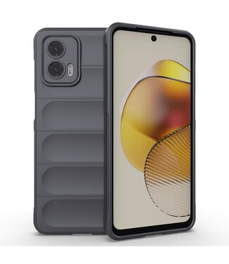 SoFetch Donkergrijs Raster TPU Hoesje Motorola G73