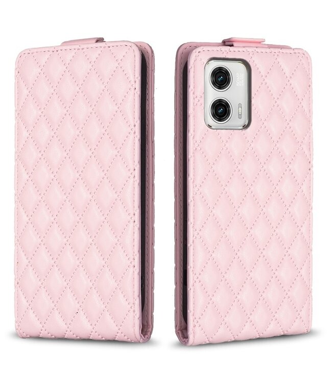 SoFetch Roze Ruiten Flipcase Hoesje voor de Motorola G73