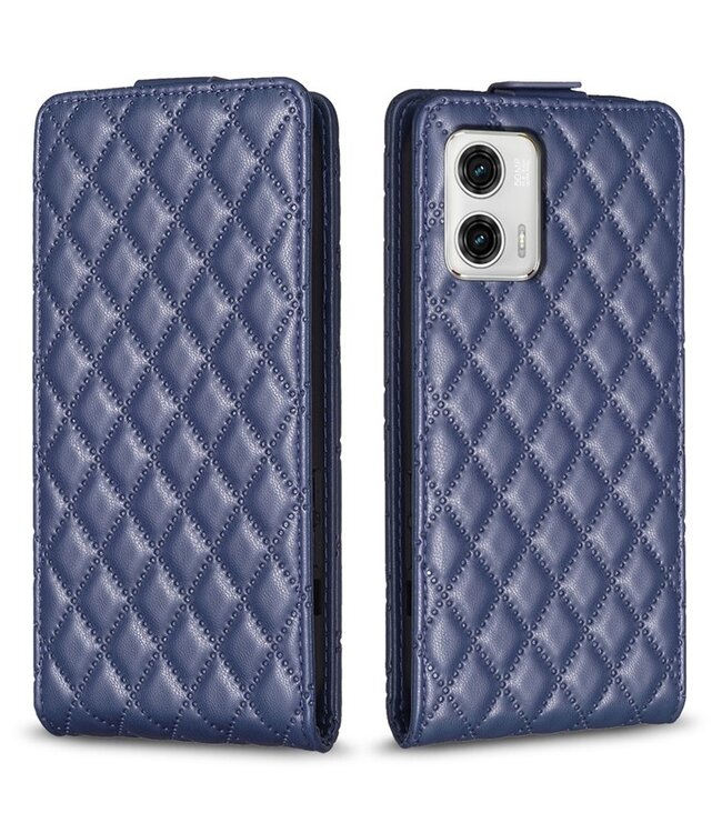 SoFetch Blauw Ruiten Flipcase Hoesje voor de Motorola G73