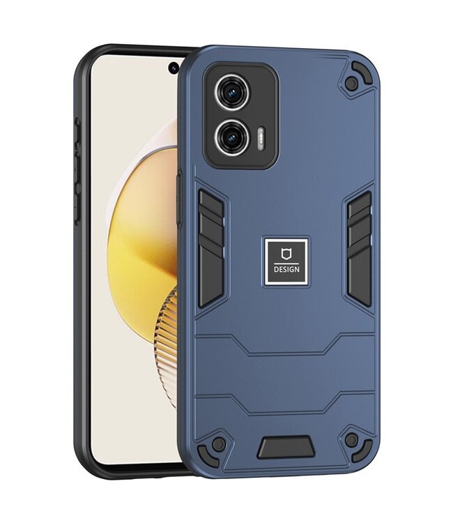 SoFetch Navy Blauw Modern Hybride Hoesje voor de Motorola G73