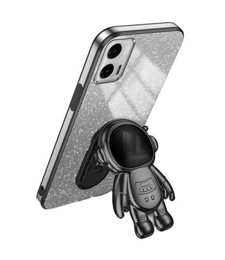 SoFetch Zwart Houder Astronaut Hybride Hoesje Motorola G73