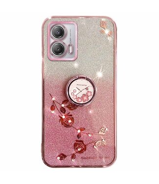 Kadem Rosegoud Houder Bergkristal TPU Hoesje Motorola G73