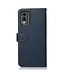 Khazneh Blauw RFID Litchee Bookcase Hoesje met Polsbandje voor de Nokia C32