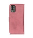 Khazneh Roze Drukknoop Bookcase Hoesje voor de Nokia C32