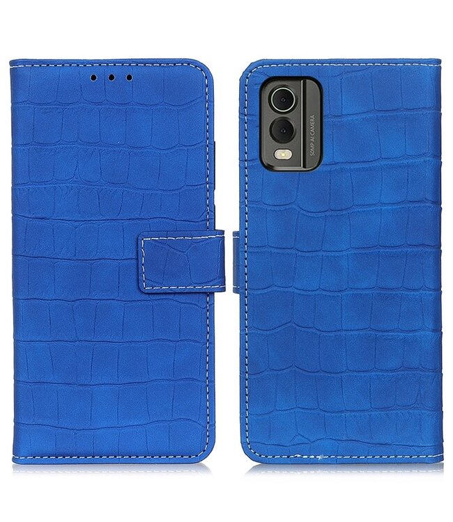 SoFetch Blauw Krokodillen Bookcase Hoesje voor de Nokia C32