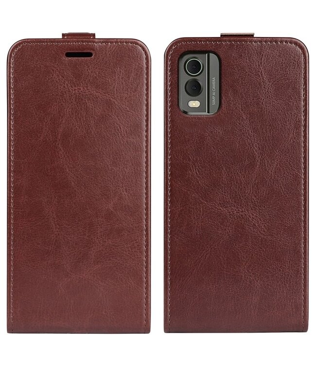 SoFetch Bruin Retrostijl Flipcase Hoesje voor de Nokia C32