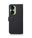 Khazneh Zwart RFID Litchee Bookcase Hoesje met Polsbandje voor de Asus Zenfone 10