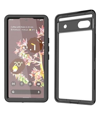 Redpepper Transparant / Zwart Waterbestendig Fullbody Hoesje Google Pixel 6a