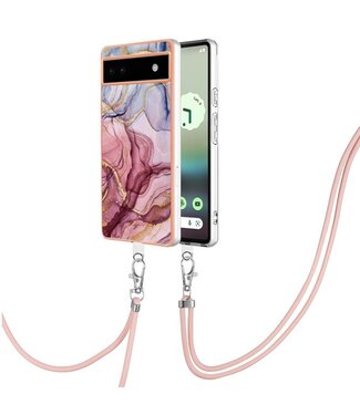 YB Rosegoud Marmer TPU Hoesje Google Pixel 6a