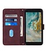 SoFetch Bordeaux Rood Lijnen Bookcase Hoesje met Koord voor de Nokia C02