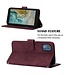 SoFetch Bordeaux Rood Lijnen Bookcase Hoesje met Koord voor de Nokia C02