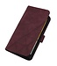SoFetch Bordeaux Rood Lijnen Bookcase Hoesje met Koord voor de Nokia C02