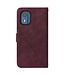 SoFetch Bordeaux Rood Lijnen Bookcase Hoesje met Koord voor de Nokia C02