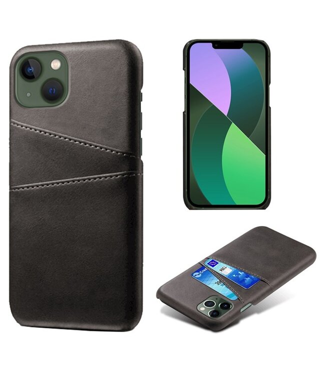 SoFetch Zwart Pasjeshouder Stijlvol Hybride Hoesje voor de iPhone 14 Plus