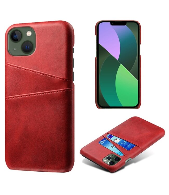 SoFetch Rood Pasjeshouder Stijlvol Hybride Hoesje voor de iPhone 14 Plus