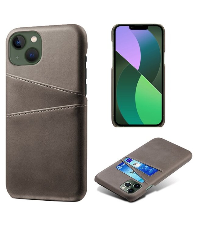 SoFetch Grijs Pasjeshouder Stijlvol Hybride Hoesje voor de iPhone 14 Plus