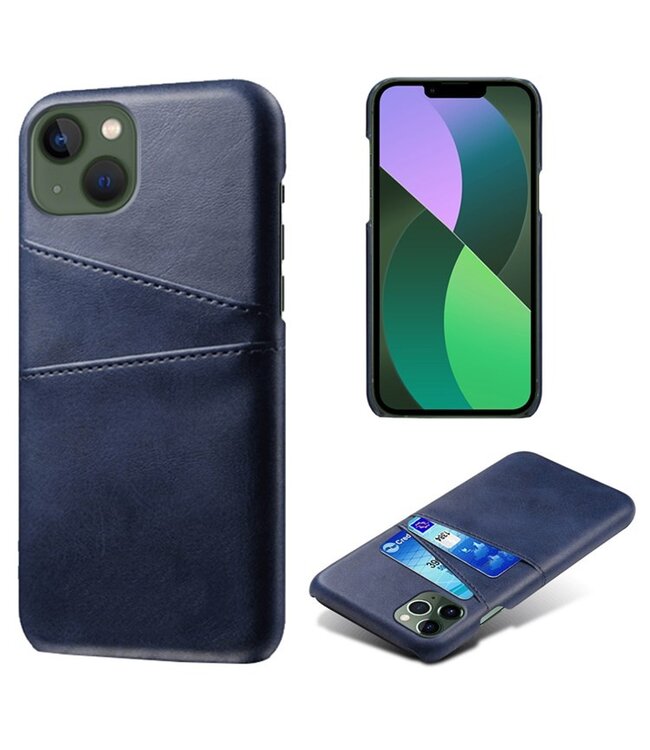 SoFetch Blauw Pasjeshouder Stijlvol Hybride Hoesje voor de iPhone 14 Plus