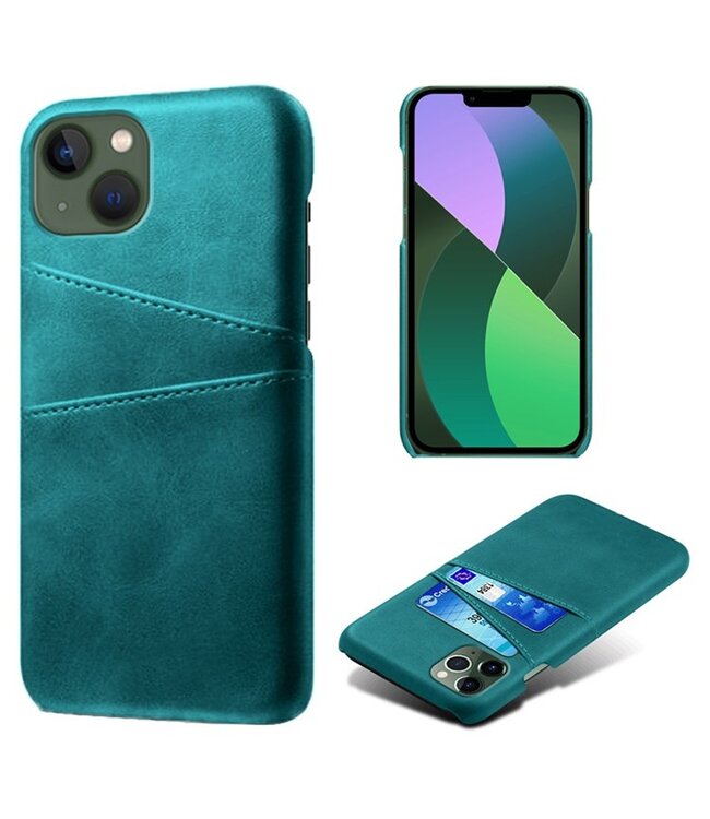 SoFetch Groen Pasjeshouder Stijlvol Hybride Hoesje voor de iPhone 14 Plus