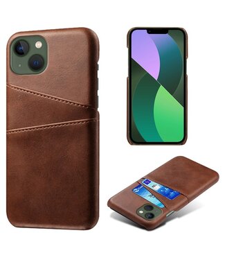 SoFetch Bruin Pasjeshouder Stijlvol Hybride Hoesje iPhone 14 Plus