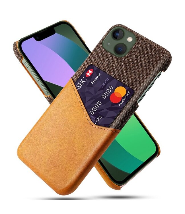 SoFetch Oranje Pasjeshouder Zakelijk Hybride Hoesje voor de iPhone 14 Plus