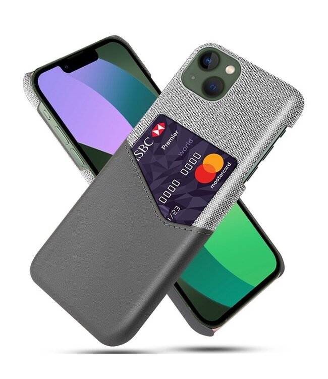 SoFetch Grijs Pasjeshouder Zakelijk Hybride Hoesje voor de iPhone 14 Plus