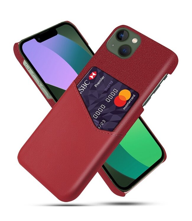 SoFetch Rood Pasjeshouder Zakelijk Hybride Hoesje voor de iPhone 14 Plus