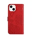SoFetch Rood Bloemen Vlinder Bookcase Hoesje met Koord voor de iPhone 14 Plus