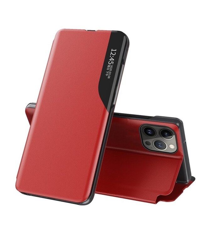 SoFetch Rood View Window Bookcase Hoesje voor de iPhone 14 Plus