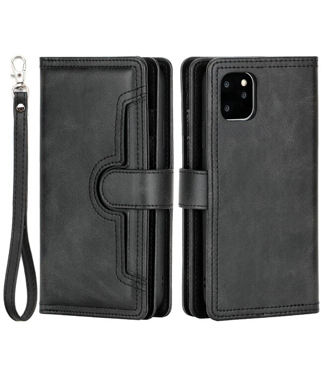SoFetch Zwart Retrostijl Wallet Hoesje voor de iPhone 14 Plus