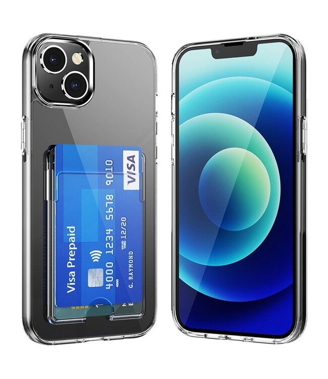 SoFetch Transparant Pasjeshouder Hybride Hoesje voor de iPhone 14 Plus