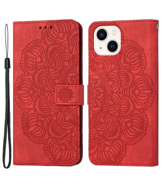 SoFetch Rood Mandala Bookcase Hoesje iPhone 14 Plus