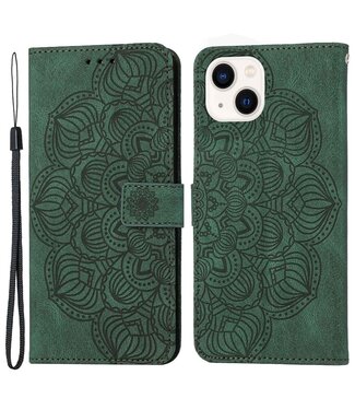 SoFetch Groen Mandala Bookcase Hoesje iPhone 14 Plus
