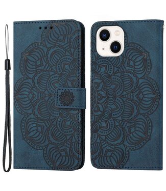 SoFetch Blauw Mandala Bookcase Hoesje iPhone 14 Plus