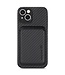 SoFetch Zwart Pasjeshouder Carbon Hybride Hoesje voor de iPhone 14 Plus
