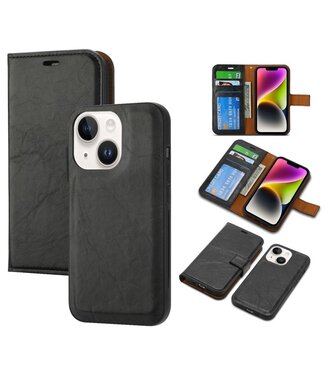 SoFetch Zwart Glad Bookcase Hoesje iPhone 14 Plus