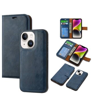 SoFetch Blauw Glad Bookcase Hoesje iPhone 14 Plus