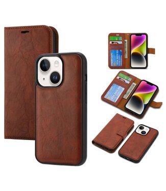 SoFetch Bruin Glad Bookcase Hoesje iPhone 14 Plus