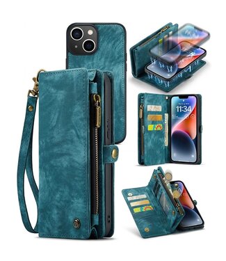 SoFetch Blauw Stijlvol Wallet Hoesje met Polsbandje iPhone 14 Plus