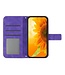 SoFetch Donkerpaars Zonnebloem Bookcase Hoesje met Polsbandje voor de iPhone 14 Plus