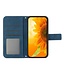 SoFetch Donkerblauw Zonnebloem Bookcase Hoesje met Polsbandje voor de iPhone 14 Plus