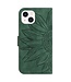 SoFetch Groen Zonnebloem Bookcase Hoesje met Polsbandje voor de iPhone 14 Plus